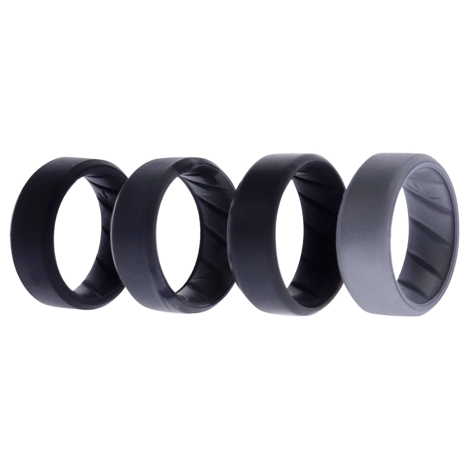 ROQ Silicone Wedding BR 8mm Edge Ring Set - Black-Camo