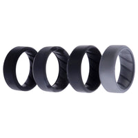 ROQ Silicone Wedding BR 8mm Edge Ring Set - Black-Camo