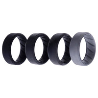 ROQ Silicone Wedding BR 8mm Edge Ring Set - Black-Camo