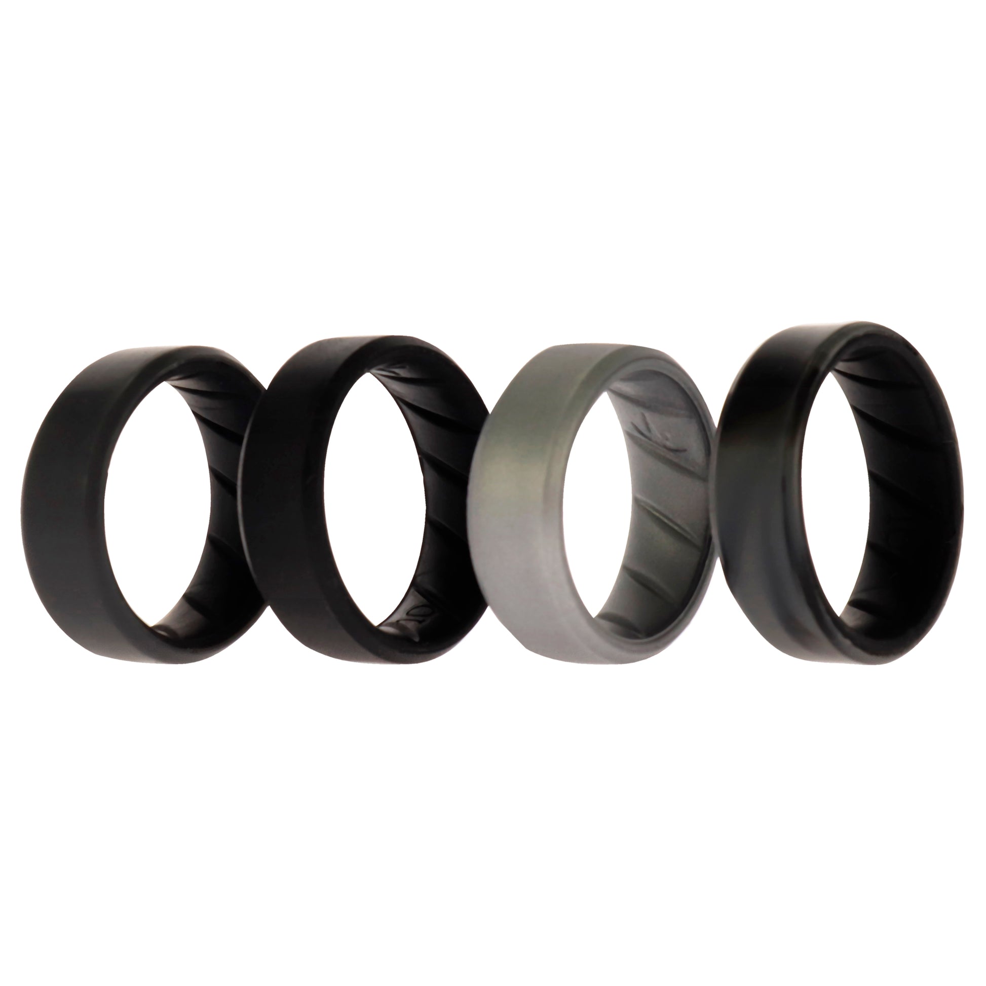 ROQ Silicone Wedding BR 8mm Edge Ring Set - Black-Camo