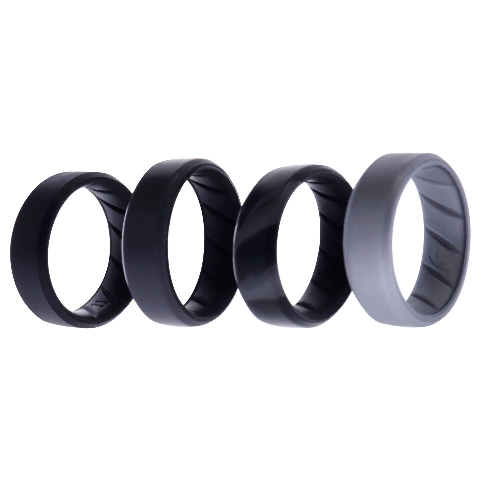 ROQ Silicone Wedding BR 8mm Edge Ring Set - Black-Camo