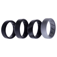 ROQ Silicone Wedding BR 8mm Edge Ring Set - Black-Camo