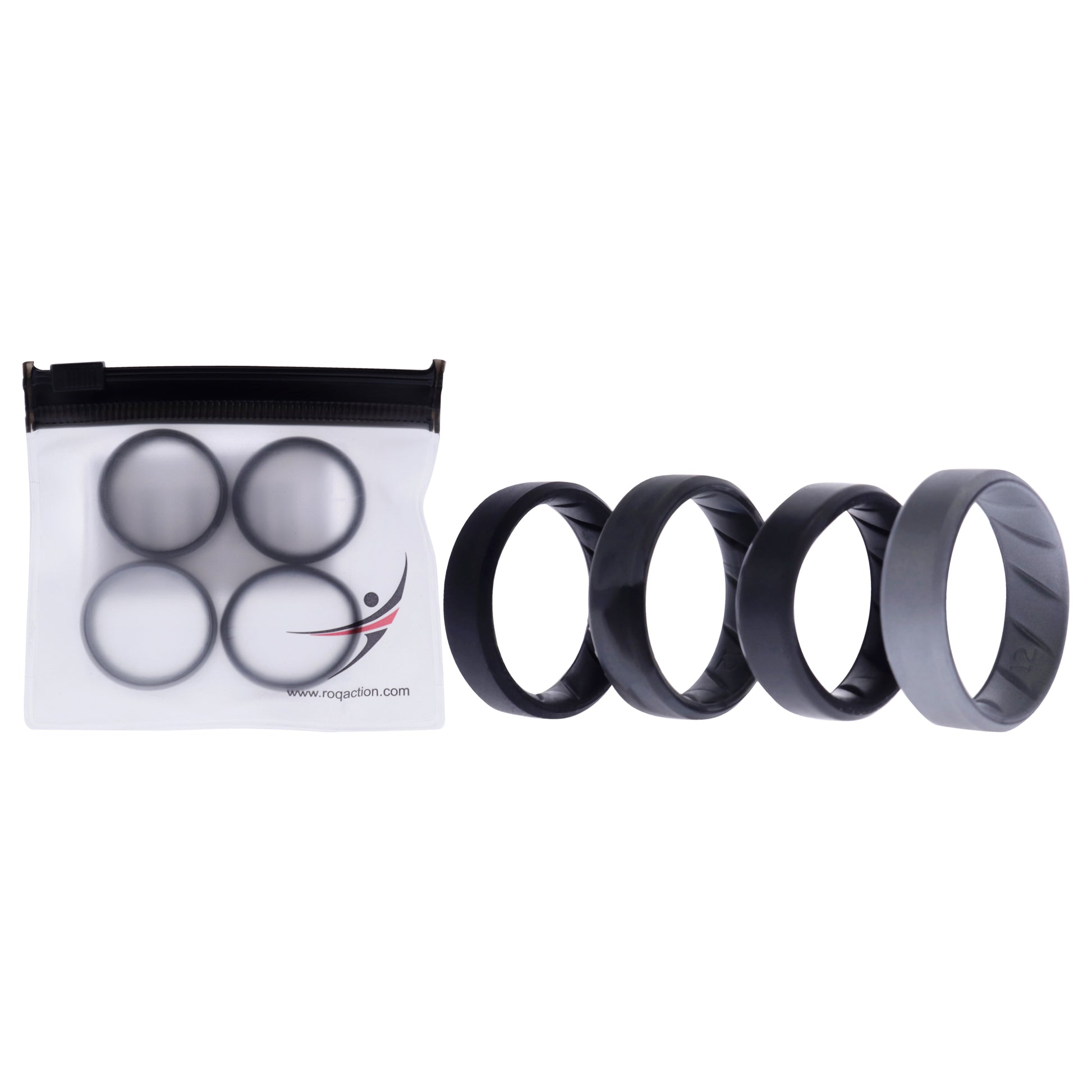 ROQ Silicone Wedding BR 8mm Edge Ring Set - Black-Camo