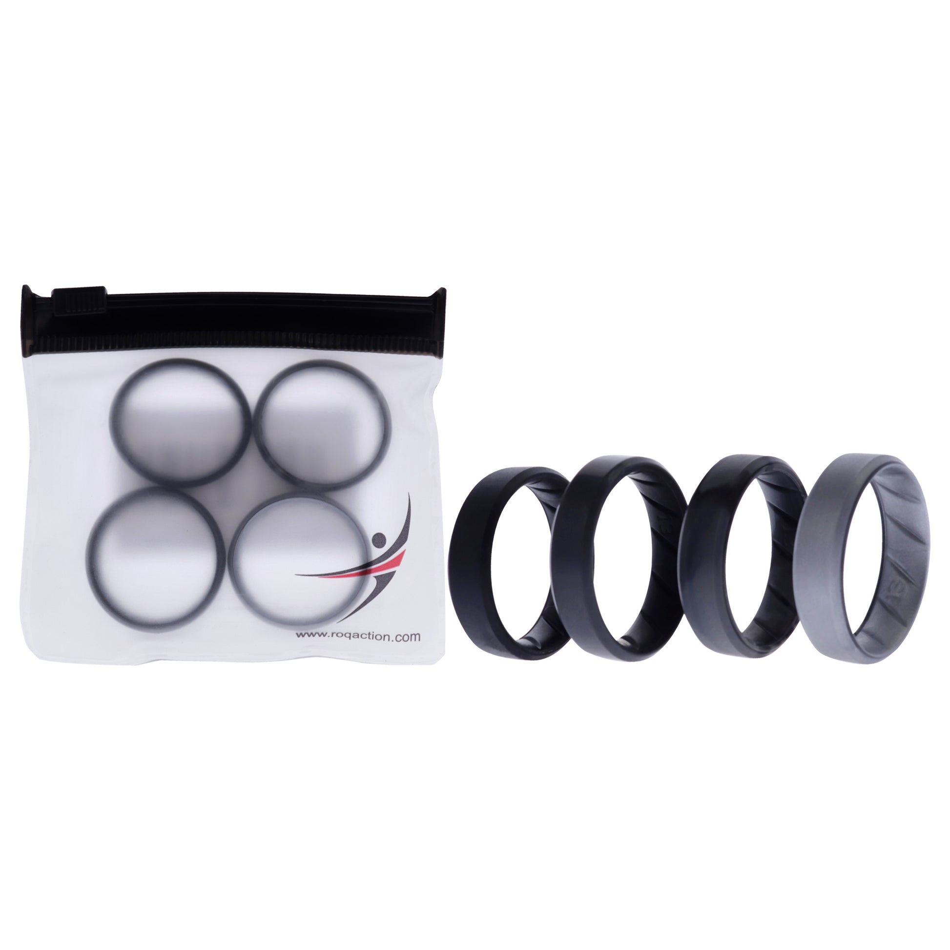 ROQ Silicone Wedding BR 8mm Edge Ring Set - Black-Camo