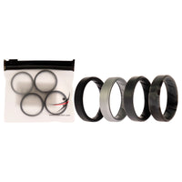 ROQ Silicone Wedding BR 8mm Edge Ring Set - Black-Camo