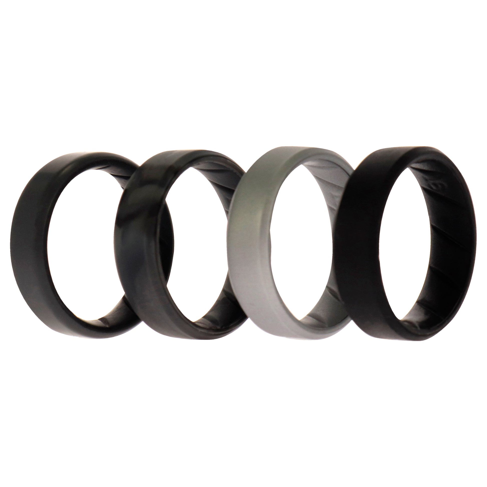 ROQ Silicone Wedding BR 8mm Edge Ring Set - Black-Camo