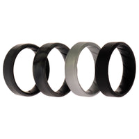 ROQ Silicone Wedding BR 8mm Edge Ring Set - Black-Camo