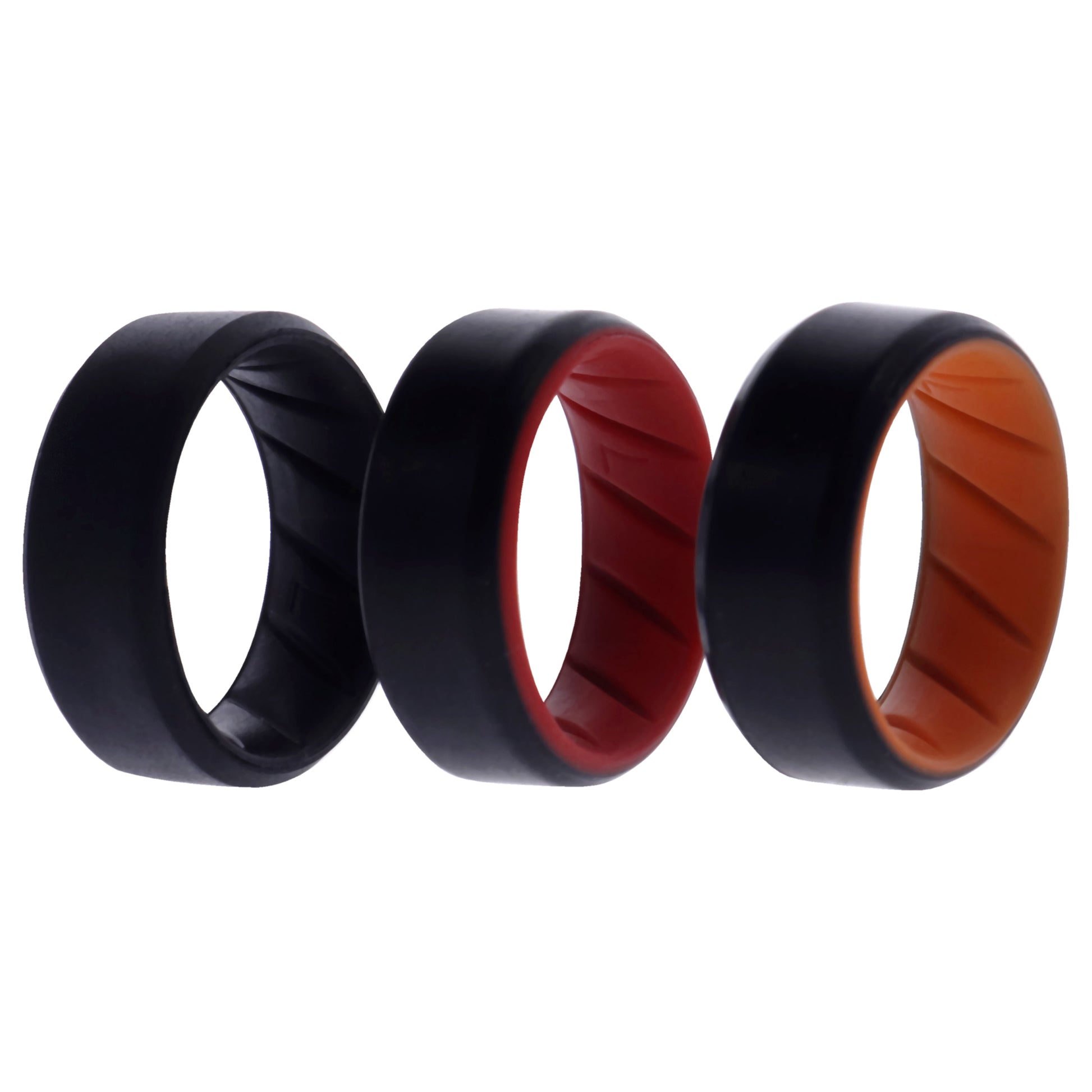ROQ Silicone Wedding BR 8mm Edge Ring Set - MultiColor