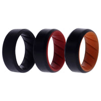 ROQ Silicone Wedding BR 8mm Edge Ring Set - MultiColor