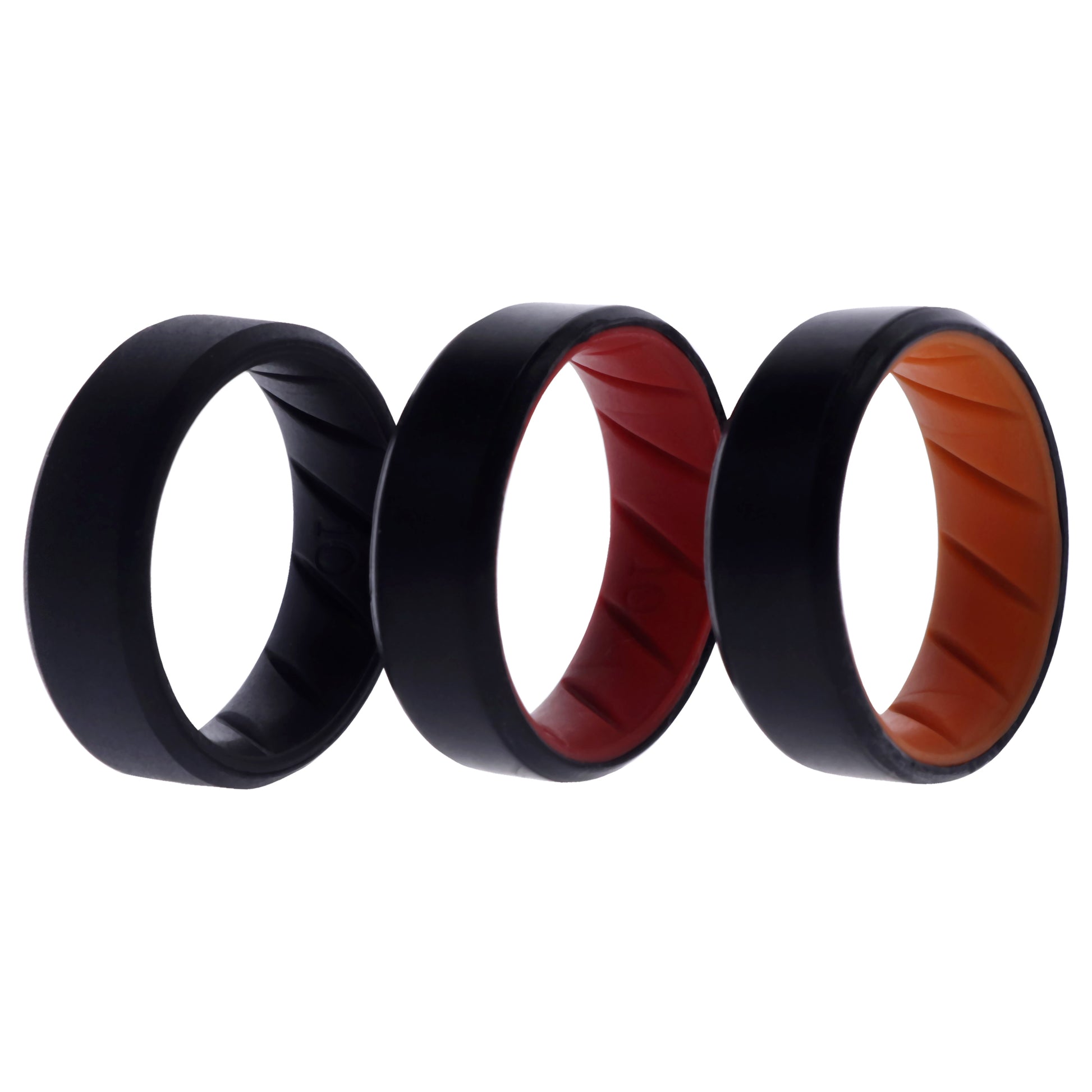 ROQ Silicone Wedding BR 8mm Edge Ring Set - MultiColor
