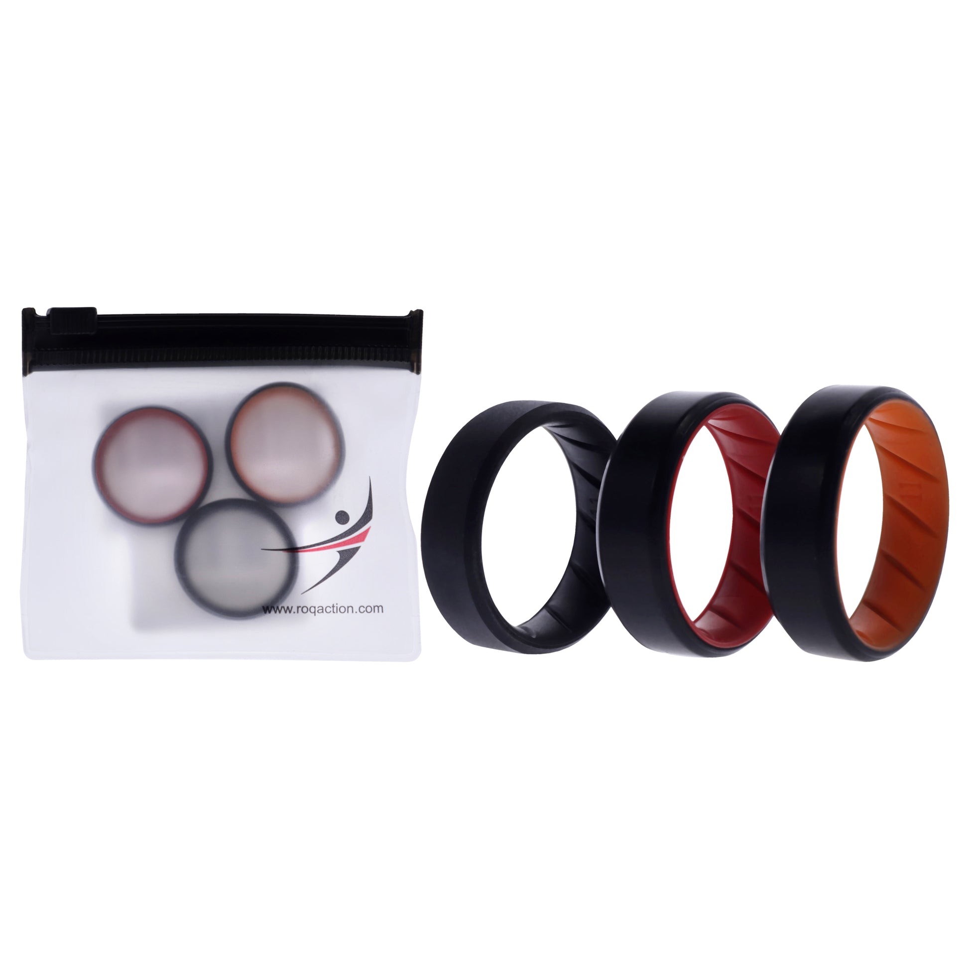 ROQ Silicone Wedding BR 8mm Edge Ring Set - MultiColor