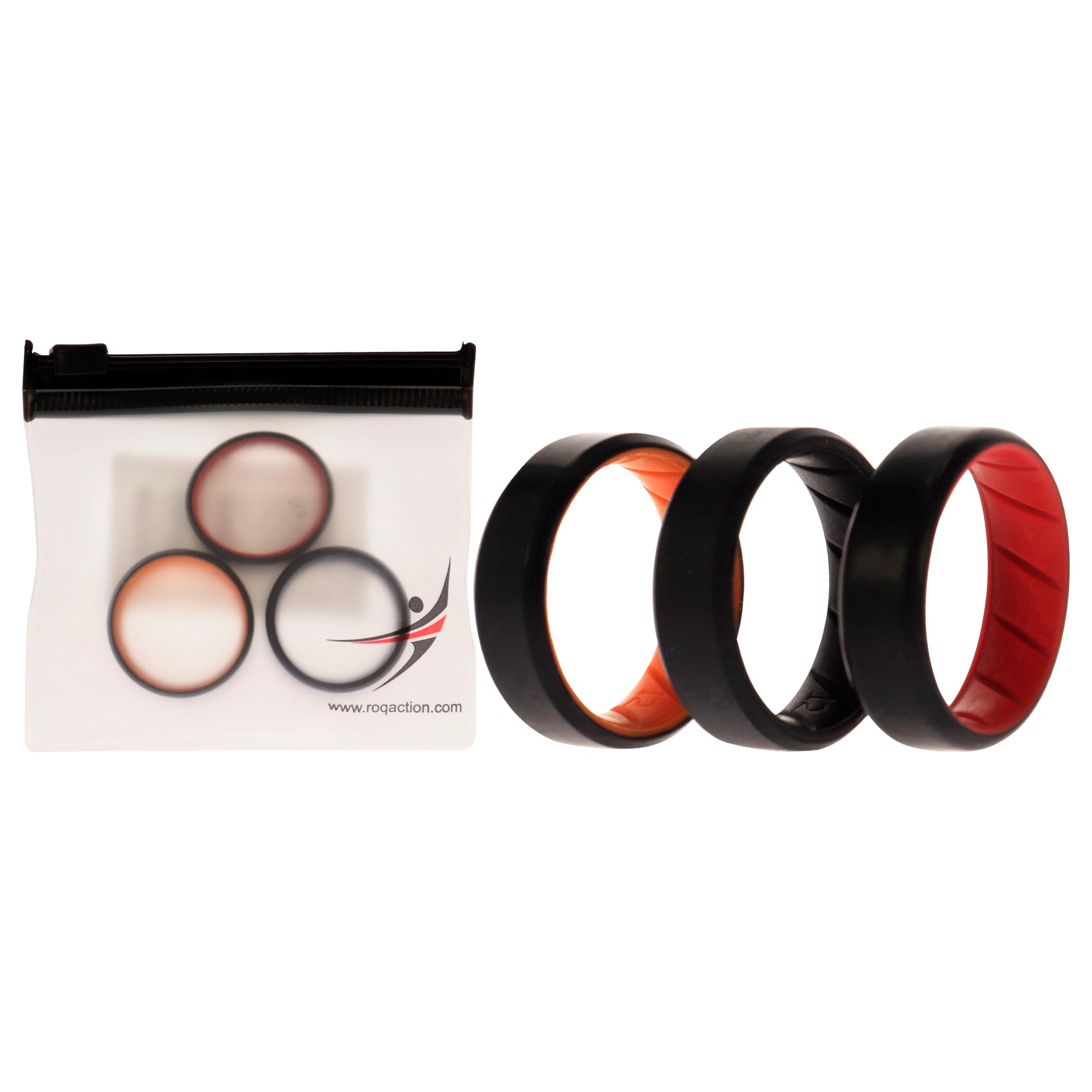 ROQ Silicone Wedding BR 8mm Edge Ring Set - MultiColor