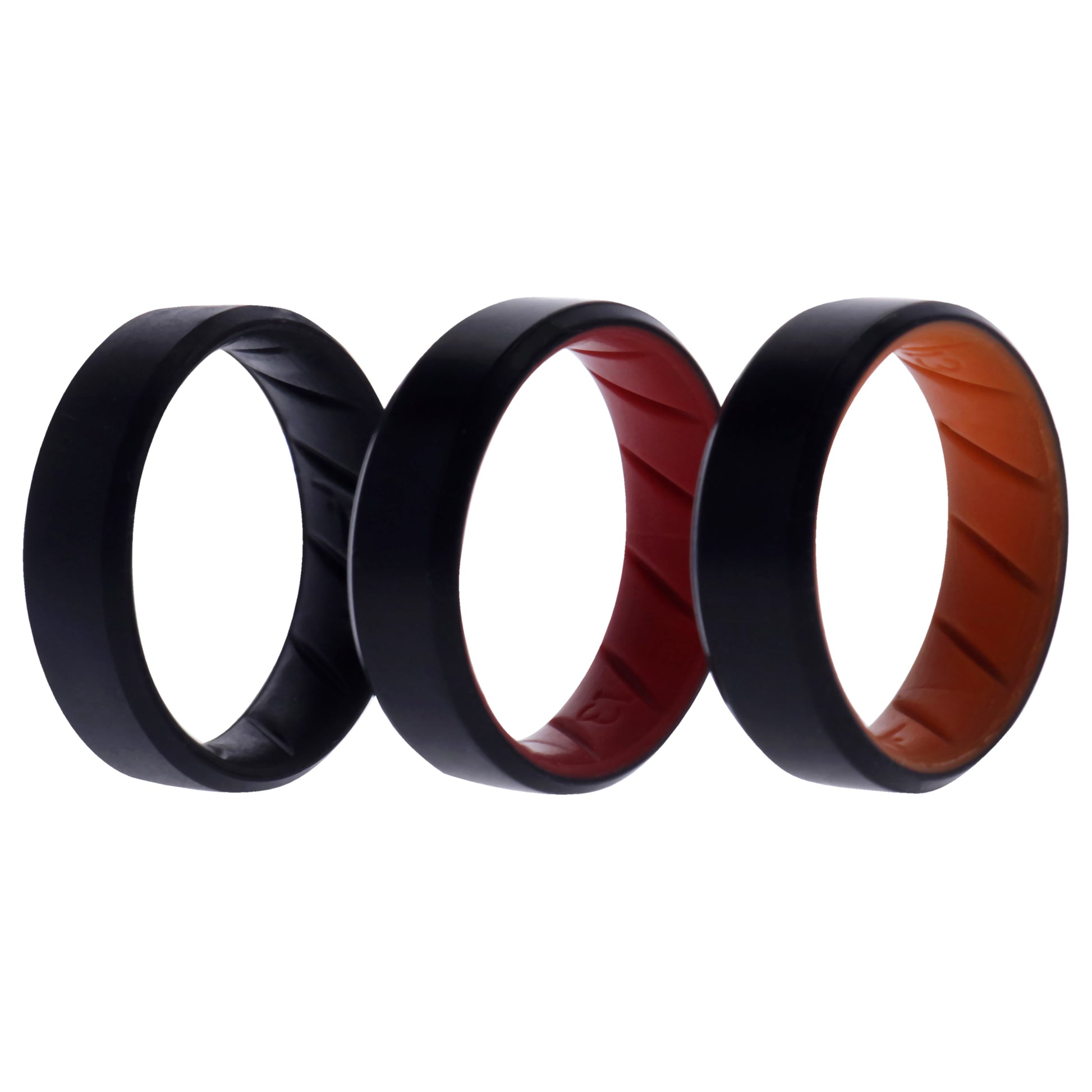 ROQ Silicone Wedding BR 8mm Edge Ring Set - MultiColor