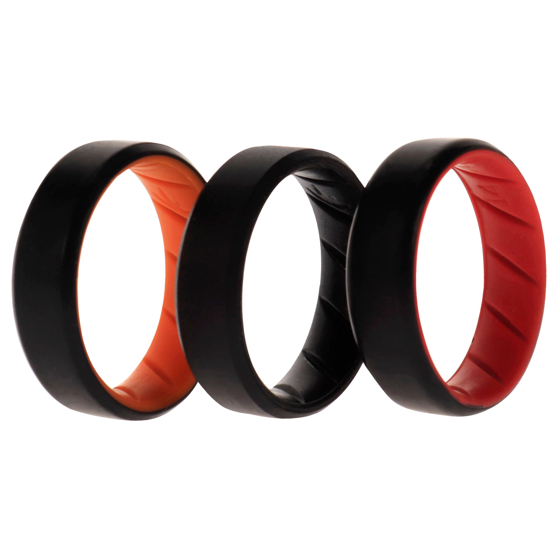 ROQ Silicone Wedding BR 8mm Edge Ring Set - MultiColor