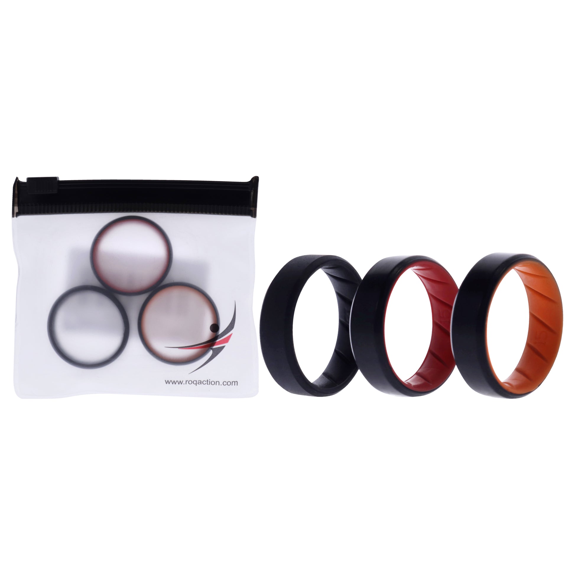 ROQ Silicone Wedding BR 8mm Edge Ring Set - MultiColor