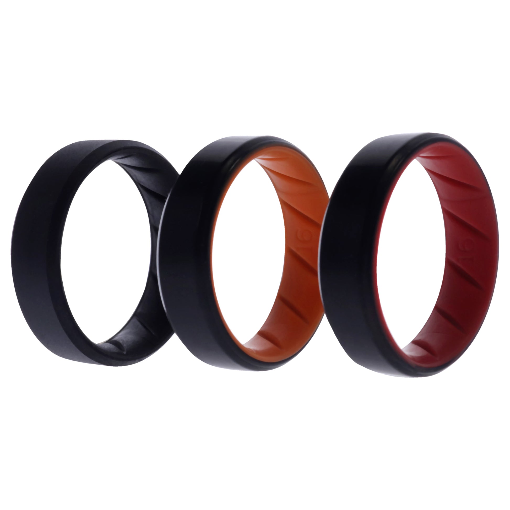 ROQ Silicone Wedding BR 8mm Edge Ring Set - MultiColor