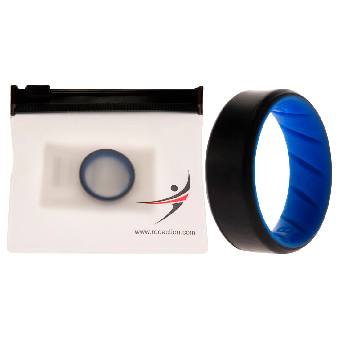 ROQ Silicone Wedding BR 8mm Edge Ring - Light-Blue-Black