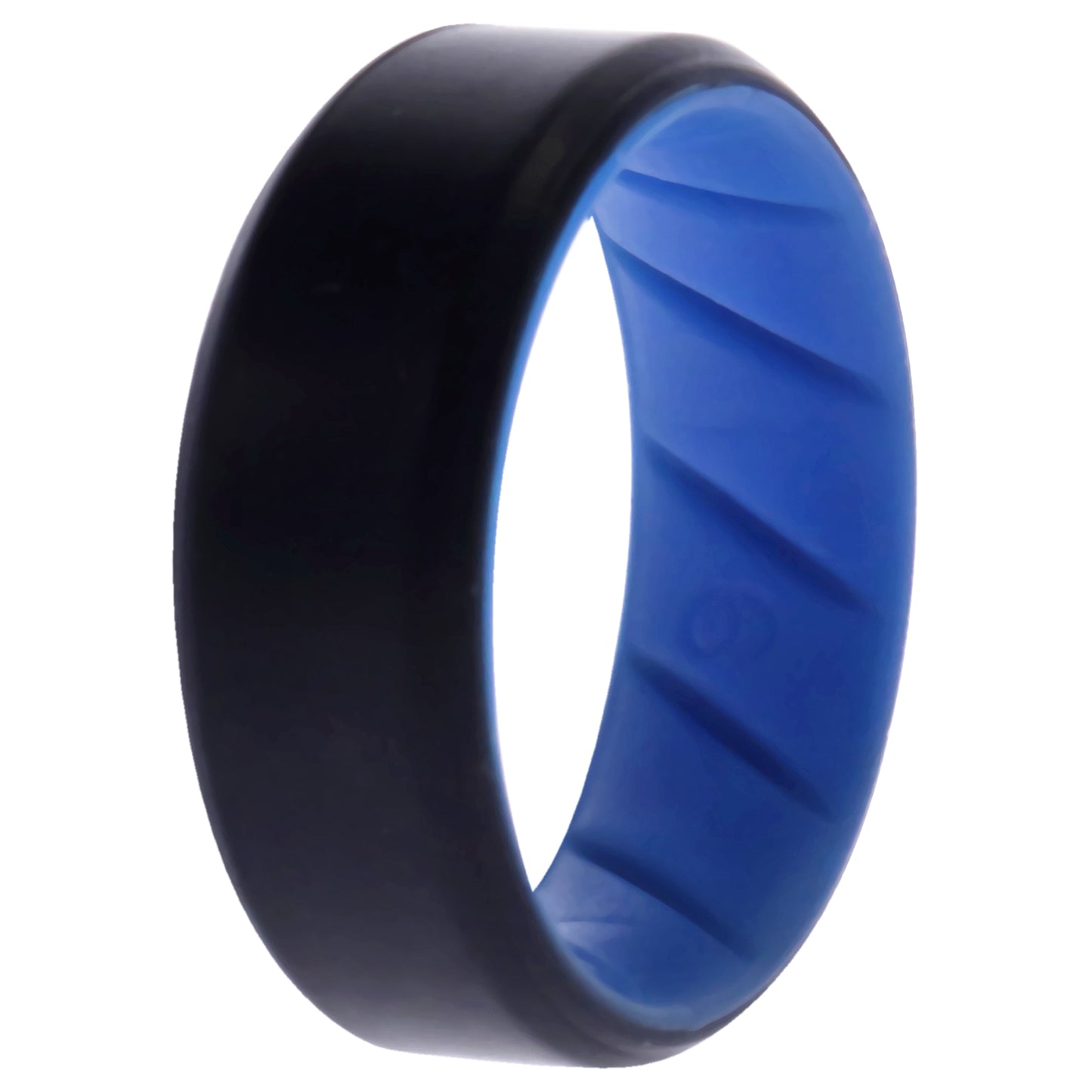 ROQ Silicone Wedding BR 8mm Edge Ring - Light-Blue-Black