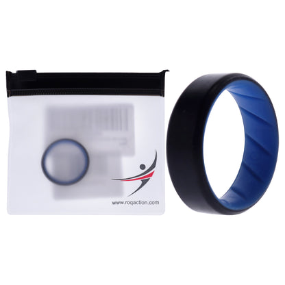 ROQ Silicone Wedding BR 8mm Edge Ring - Light-Blue-Black