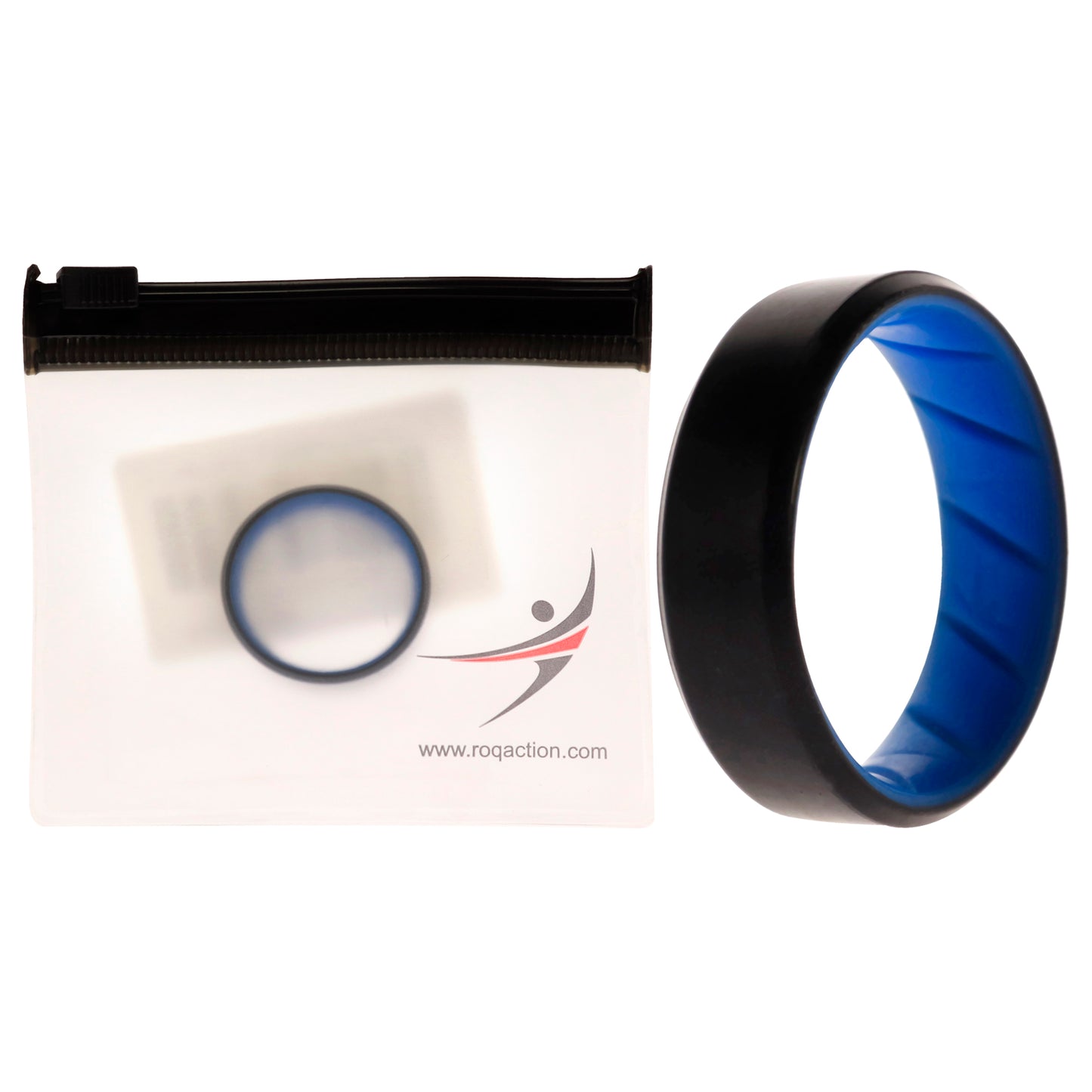 ROQ Silicone Wedding BR 8mm Edge Ring - Light-Blue-Black