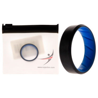 ROQ Silicone Wedding BR 8mm Edge Ring - Light-Blue-Black