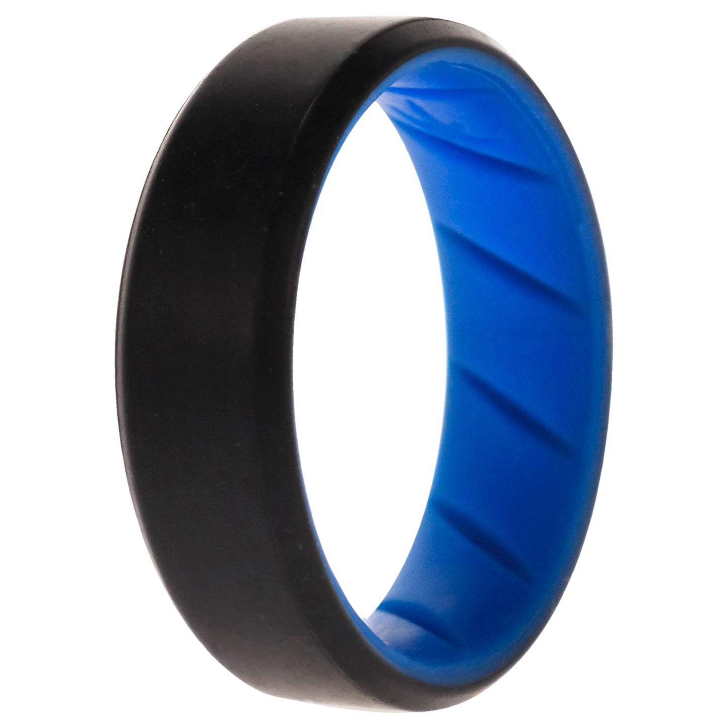 ROQ Silicone Wedding BR 8mm Edge Ring - Light-Blue-Black