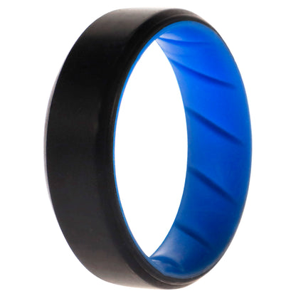 ROQ Silicone Wedding BR 8mm Edge Ring - Light-Blue-Black