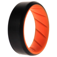 ROQ Silicone Wedding BR 8mm Edge Ring - Orange-Black