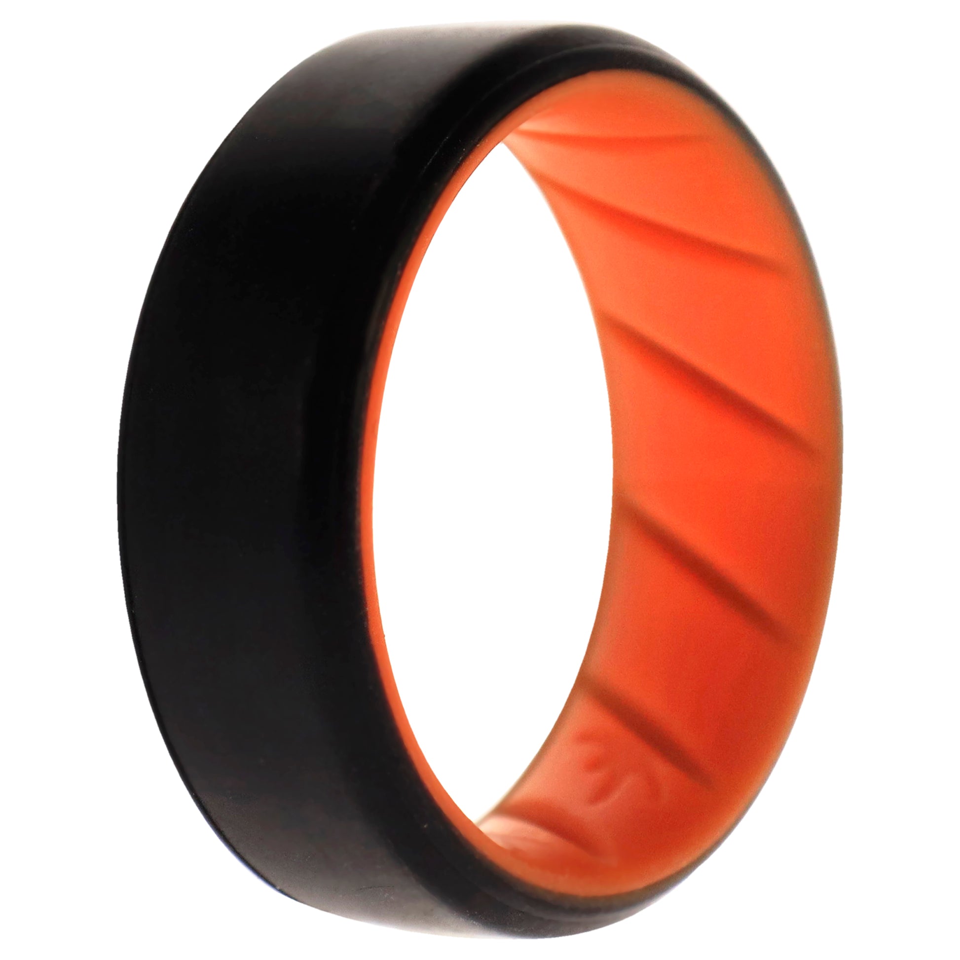 ROQ Silicone Wedding BR 8mm Edge Ring - Orange-Black