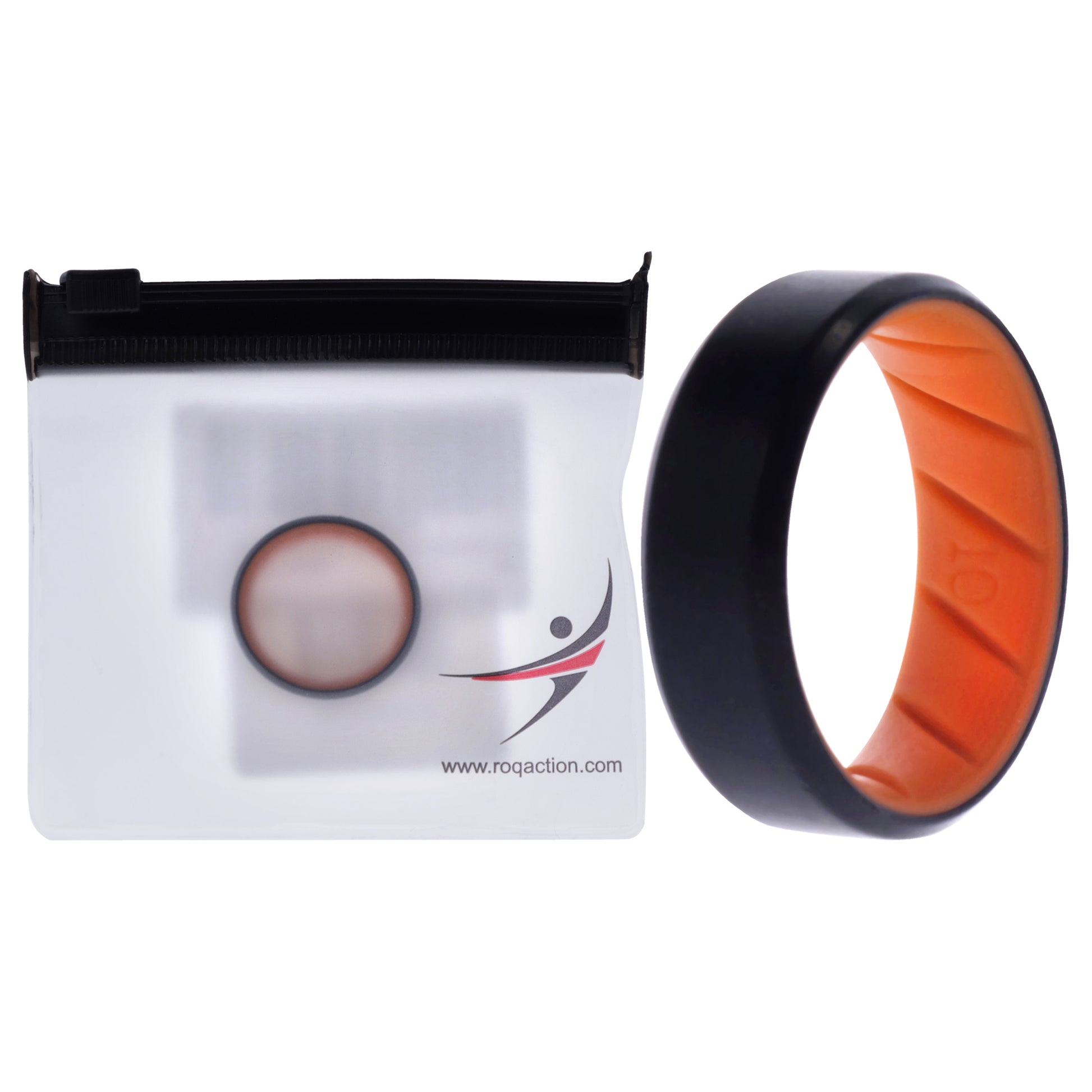 ROQ Silicone Wedding BR 8mm Edge Ring - Orange-Black