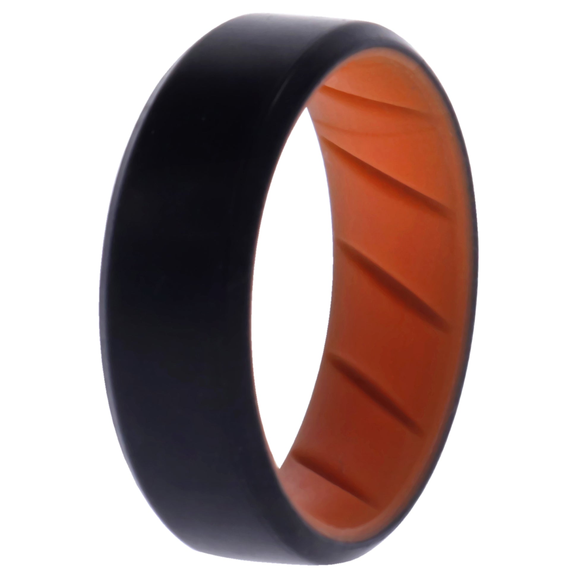 ROQ Silicone Wedding BR 8mm Edge Ring - Orange-Black
