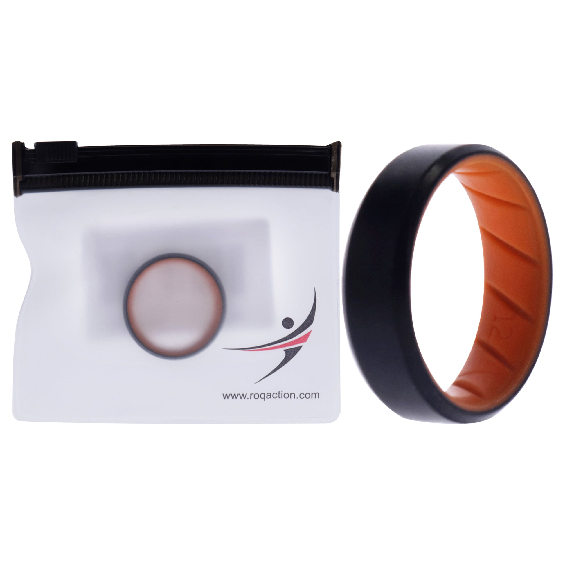 ROQ Silicone Wedding BR 8mm Edge Ring - Orange-Black