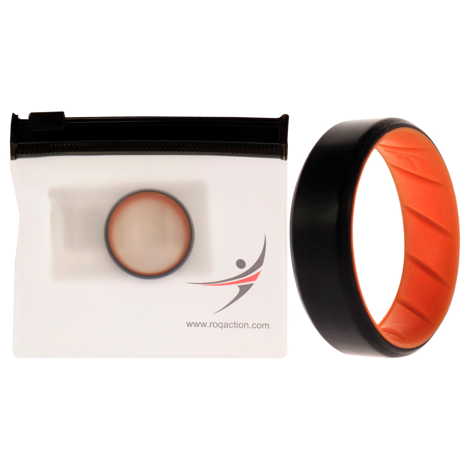 ROQ Silicone Wedding BR 8mm Edge Ring - Orange-Black