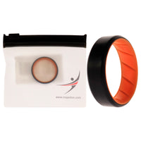 ROQ Silicone Wedding BR 8mm Edge Ring - Orange-Black