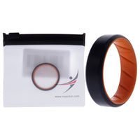 ROQ Silicone Wedding BR 8mm Edge Ring - Orange-Black