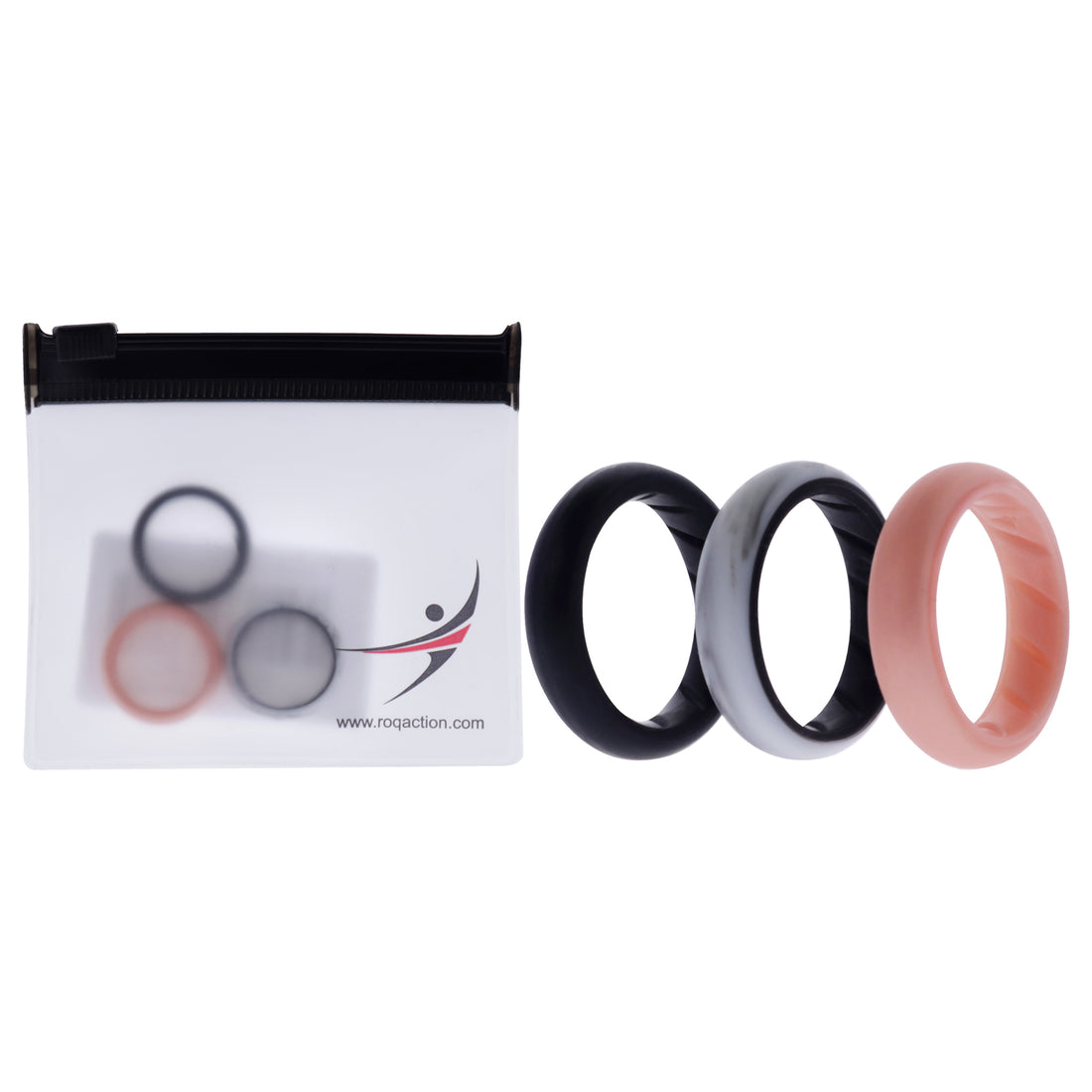 ROQ Silicone Wedding BR Solid Ring Set - Marble