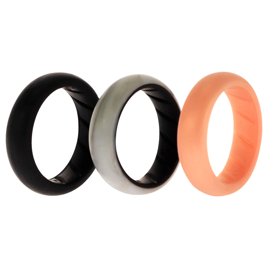 ROQ Silicone Wedding BR Solid Ring Set - Marble