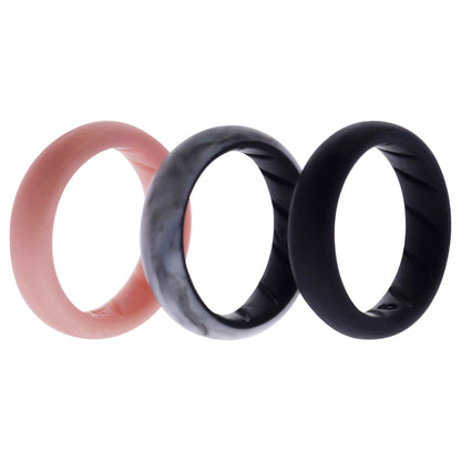 ROQ Silicone Wedding BR Solid Ring Set - Marble