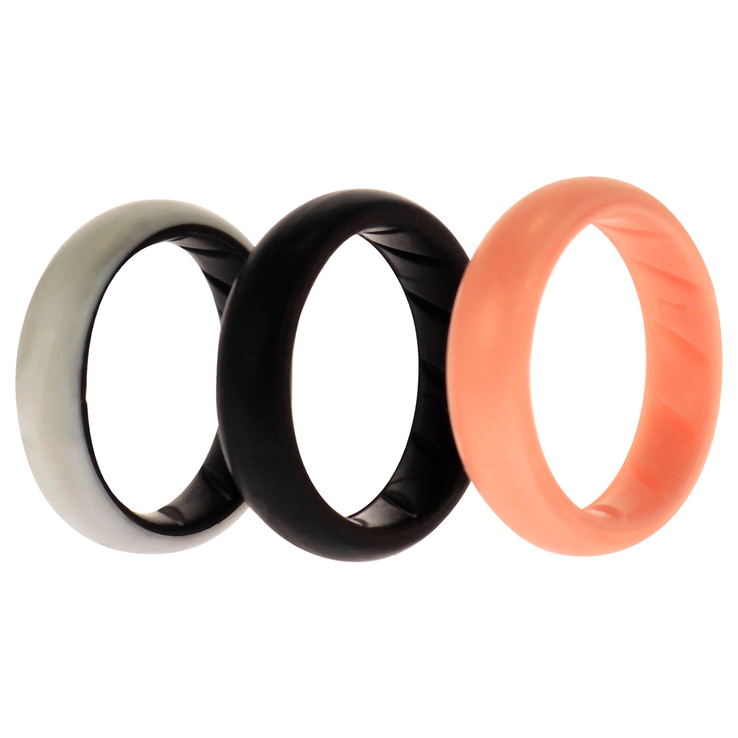 ROQ Silicone Wedding BR Solid Ring Set - Marble