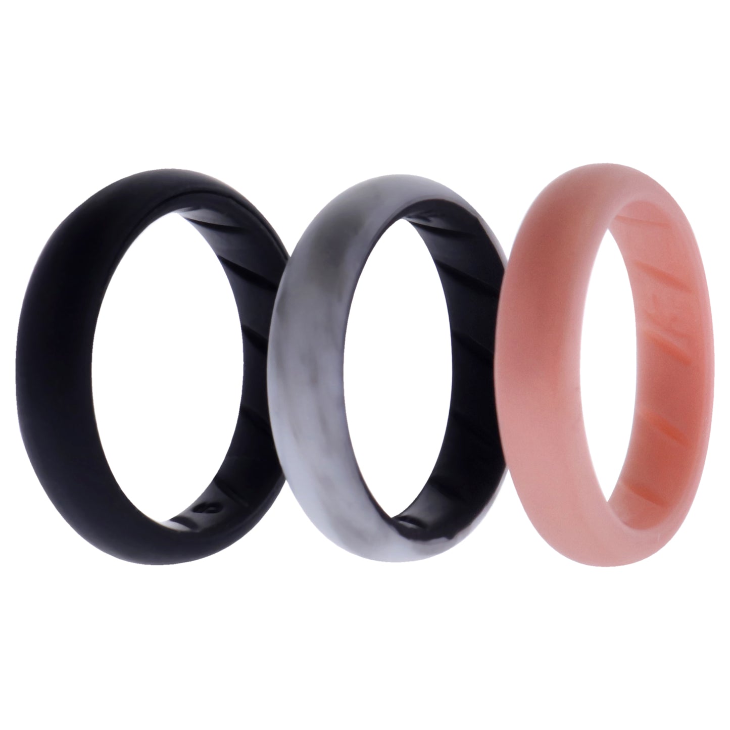 ROQ Silicone Wedding BR Solid Ring Set - Marble