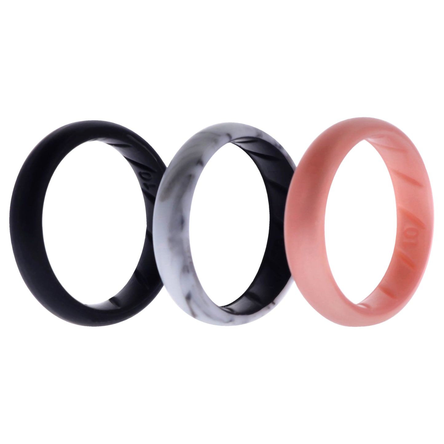 ROQ Silicone Wedding BR Solid Ring Set - Marble