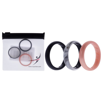 ROQ Silicone Wedding BR Solid Ring Set - Marble