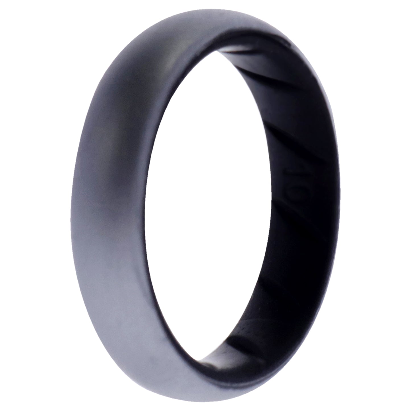 ROQ Silicone Wedding BR Solid Ring - Black-Silver