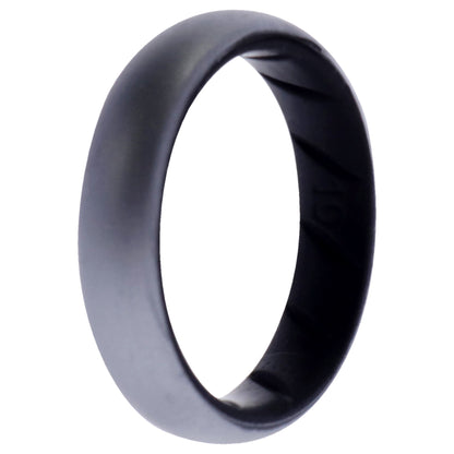ROQ Silicone Wedding BR Solid Ring - Black-Silver
