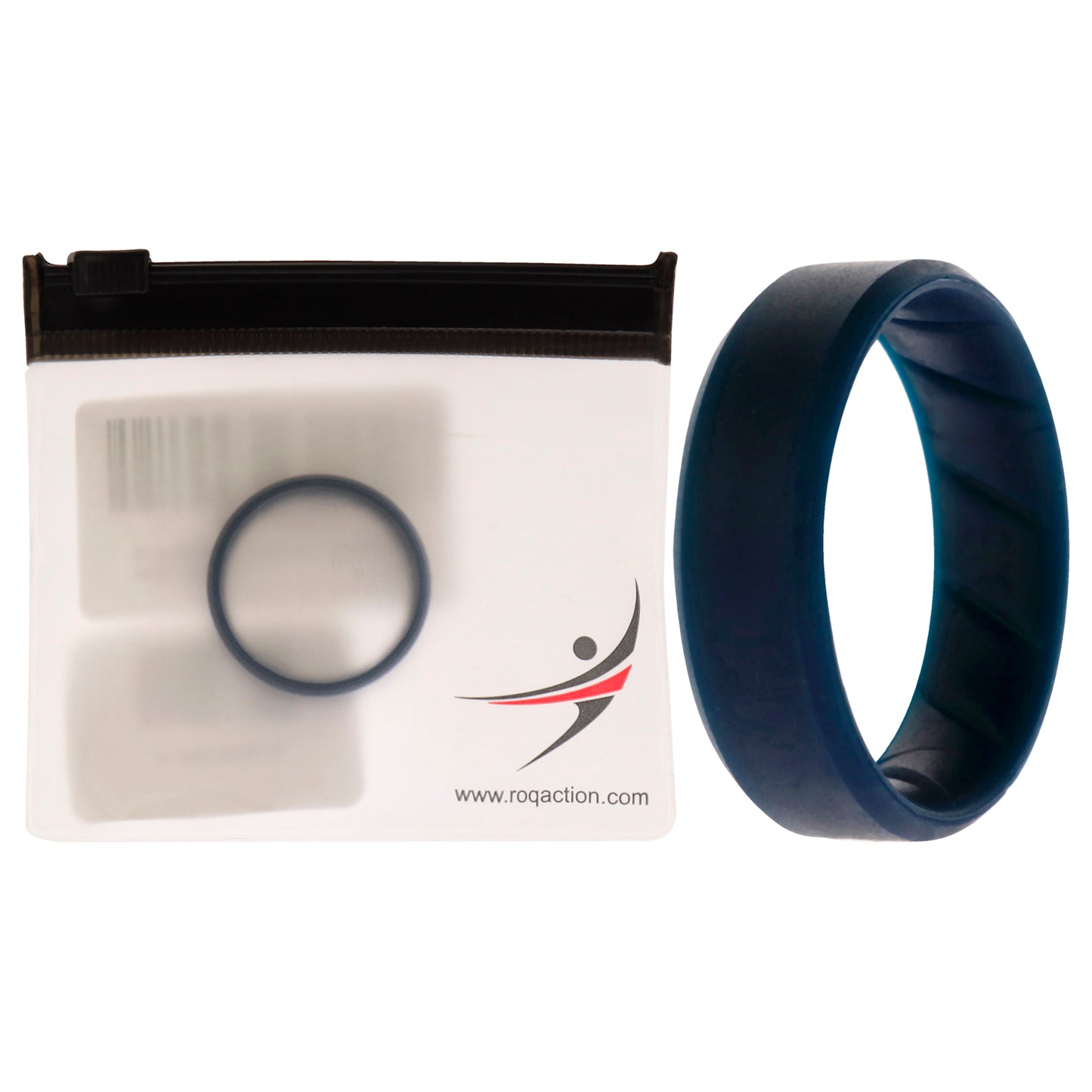 ROQ Silicone Wedding BR 8mm Edge Ring - Basic-Blue