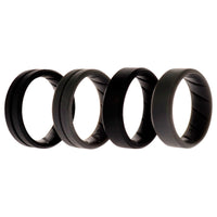 ROQ Silicone Wedding BR Middle Line Ring Set - Basic-Black-Grey