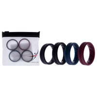 ROQ Silicone Wedding BR Middle Line Ring Set - Basic-Bordo