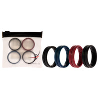 ROQ Silicone Wedding BR Middle Line Ring Set - Basic-Bordo