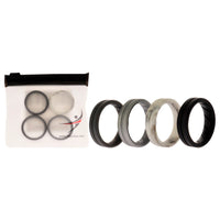 ROQ Silicone Wedding BR Middle Line Ring Set - Basic-Marble