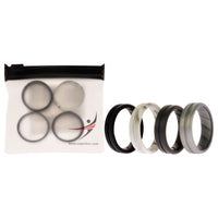 ROQ Silicone Wedding BR Middle Line Ring Set - Basic-Marble